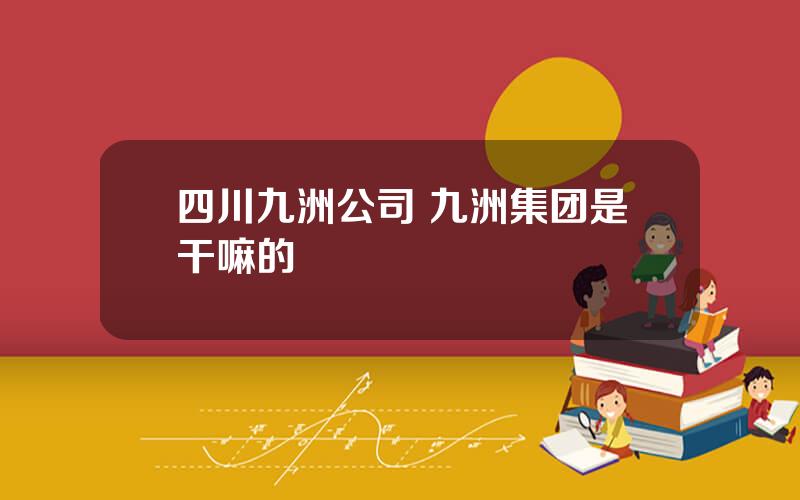 四川九洲公司 九洲集团是干嘛的
